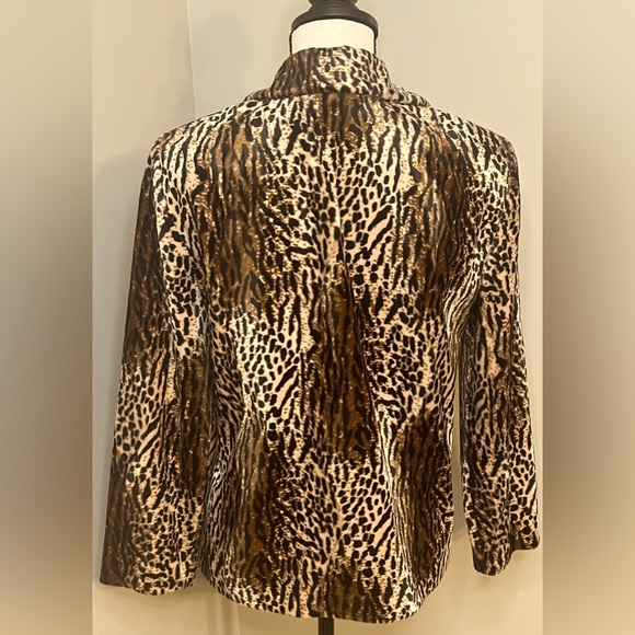 EUC Vintage Softwear by Mark Singer Leopard Print Velour Blazer Size Small - Picture 3 of 5